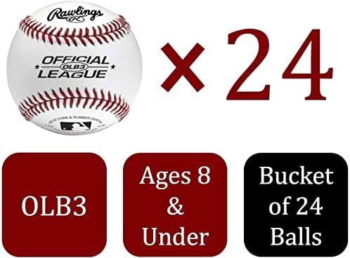 Rawlings | Official League Recreational Use Practice Baseballs | Youth/8U | OLB3 | Bucket | 24 Count