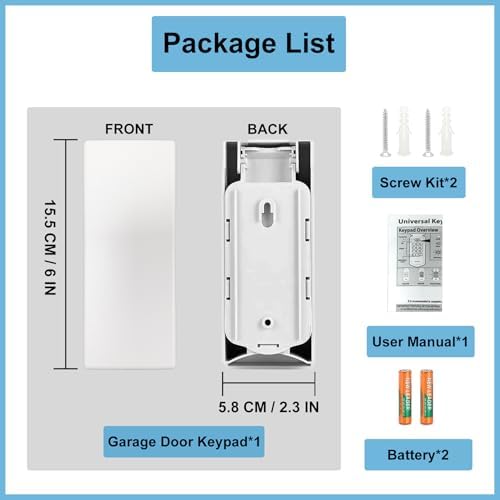 for Genie Garage Door Opener keypad Replacement, for All Genie/Overhead/Intellicode/DIP Switch Garage Door Openers, Wireless Keypad Keyless Entry, for Model GK-R/OKP-BX etc. Safe & Secure Access