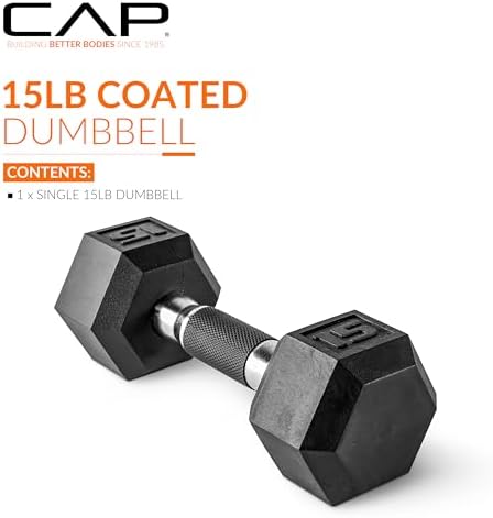 CAP Barbell Coated Hex Dumbbell Weight | Multiple Options