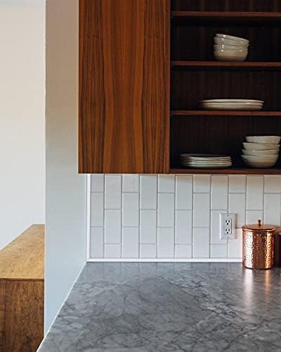 Art3d 25 Ft Peel and Stick Trim for Backsplash Tile Edge, Self-Adhesive Liner for Corner Decor in White