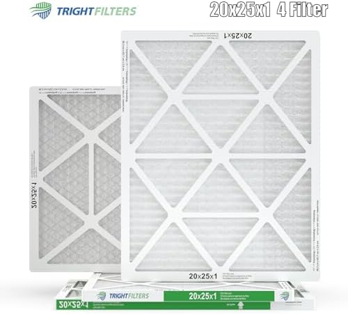 20x25x1 Air Filter 4 Pack, MERV 8 Pleated Dust Defense Air Filters Replacement Air Conditioner HVAC AC Furnace Filter, Durable and Lightweight