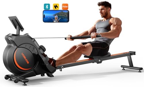 YOSUDA Magnetic/Water Rowing Machine 350 LB Weight Capacity - Foldable Rower for Home Use with Bluetooth, App Supported, Tablet Holder and Comfortable Seat Cushion