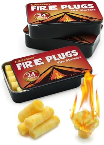 Fire Plugs Fire Starters - Windproof Fire Starter for Campfires Long Brun Time - Fire Starters for Fireplace,Chimney,BBQ Grill,Camping Fire,Wood Stove - Emergency Survival Tools 72pcs