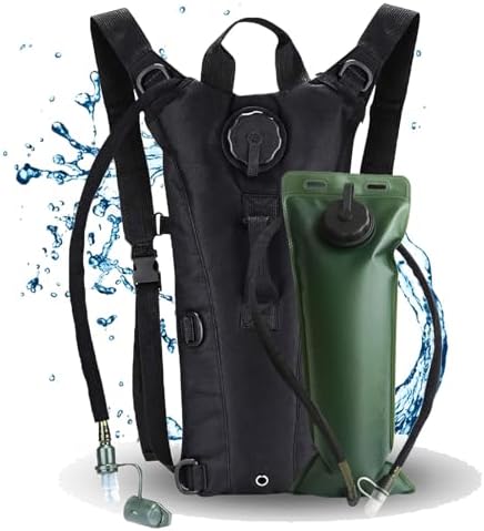 Water Backpack Black Hydration Backpack with 3 Liter Bladder Lightweight & Waterproof Hydration Pack for Hiking, Cycling, Running,Climbing Outdoorer ,Gift for dad