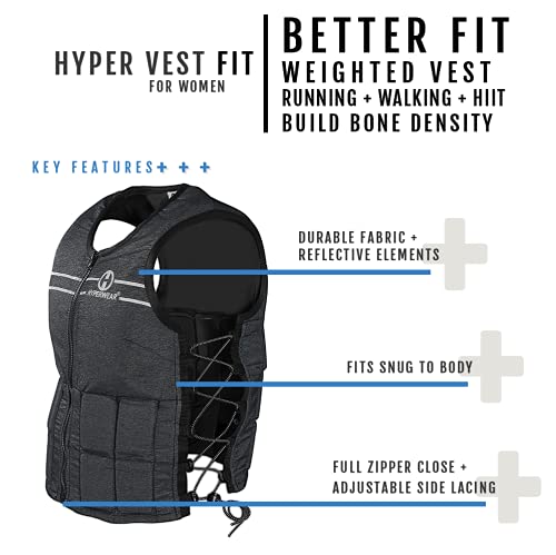 Size Small Hyper Vest FIT women weighted vest with weights included for walking up to 10 lbs (small 10 lbs)