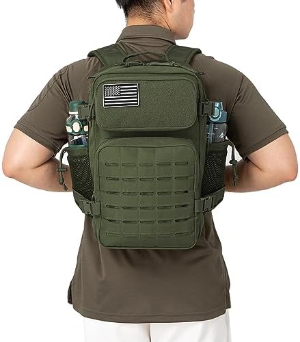 QT&QY 25L/35L/45L Military Tactical Backpack For Men Molle Daypack 3 Day Bug Out Bag Hiking Rucksack With Bottle Holder