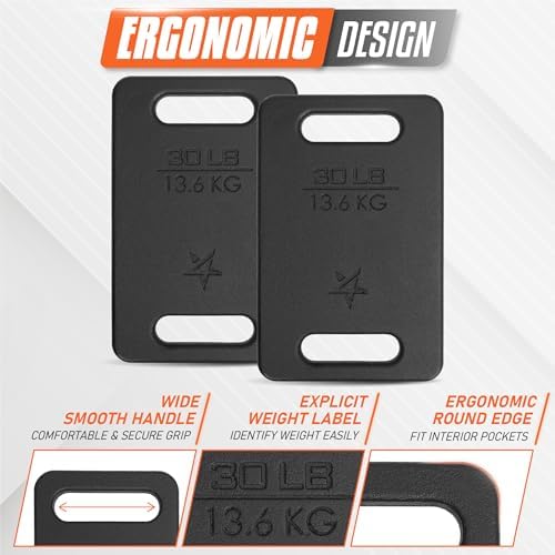 Yes4All Cast Iron Ruck Weight, Weighted Plate for Rucking, Swings, Squat, Strength Training - Multiple Weights: 10LB to 45LB