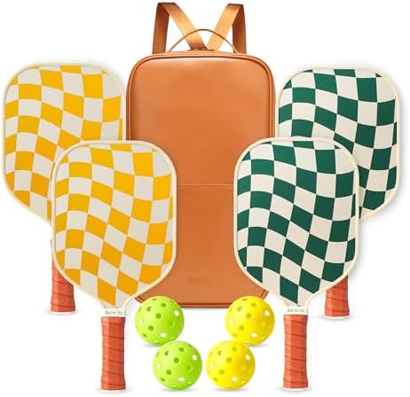 Pickleball Paddles Set of 2/4- USAPA Approved Graphite/Fiberglass Pickleball Racket, 2 Pickleball Rackets, 4 Balls and 1 Portable Carry Bag, Aesthetic Pickle Ball Set for Men Women Beginners
