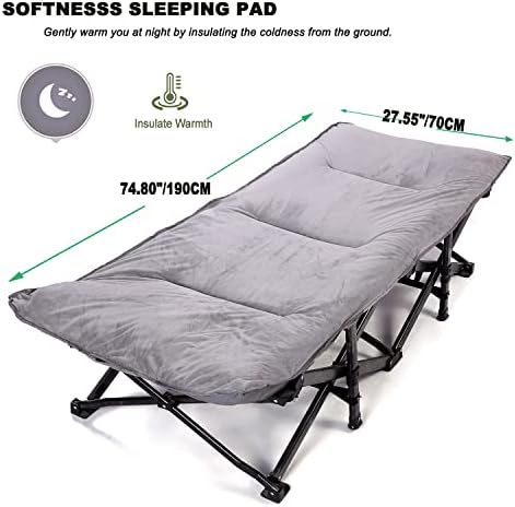 Gehannah Thick Camping Sleeping Pad, Soft Comfortable Microfiber Camping Cot Pads for Adults, Lightweight Foldable Sleeping mats for Traveling Hiking Backpacking Traveling
