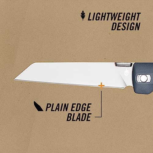 Gerber Gear Pledge Pocket Knife with Pocket Clip - 3.7" Full Panel Plain Edge Blade Folding Knife - EDC Gear and Equipment - Omni Gray