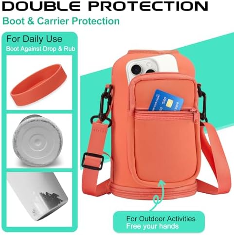 64oz Insulated Water-Bottle with Strap - Half Gallon Water Jug with Straw & Spout Lid, 2 Liter Stainless Steel Water Bottle Leak Proof, Cold-48h Hot-24h Metal Flask w/Paracord Handle, Carrier Case