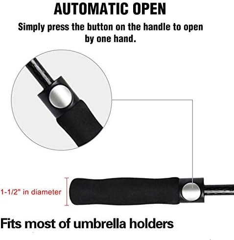 Golf Umbrella Large 58/62/68 Inch Automatic Open Golf Umbrella Extra Large Oversize Double Canopy Vented Umbrella Windproof Waterproof for Men and Women
