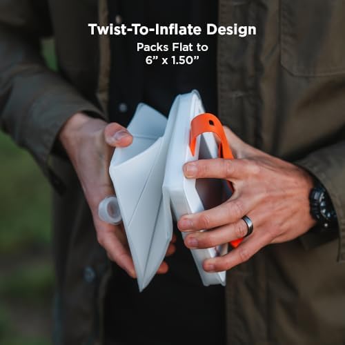 LuminAID Survivor Solar Lantern with Dual Phone Charger - Inflatable LED Lamp for Camping, Hiking and Travel - Emergency Light for Power Outages, Hurricane, Survival Kits