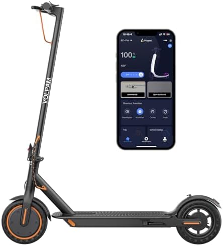 VOLPAM Electric Scooter, 350W/500W, 8.5"/10" Tires, 12/21/28 Miles Range, 16/19/22Mph, Folding E-Scooter with Dual Braking