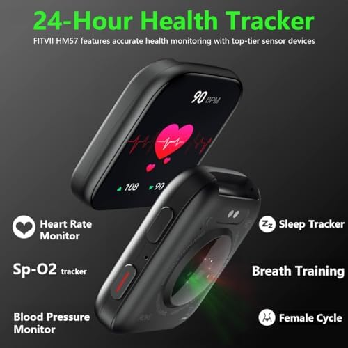 FITVII Health & Fitness Tracker (Answer/Make Calls), Smart Watch with 24/7 Heart Rate and Blood Pressure, Sleep Tracking, Blood Oxygen Monitor, 120+ Sport Mode Activity Tracker for Women Men