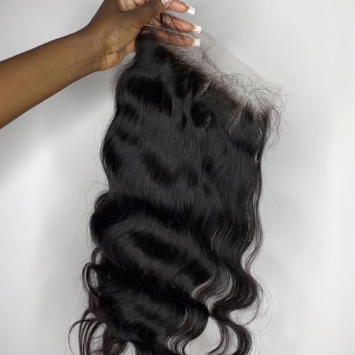 BEEOS 5x5 Skinlike Real HD Lace Closure Only, Pre Plucked Natural Hairline Body Wave Human Hair Invisible Lace Closure Bleached Knots 16 Inch