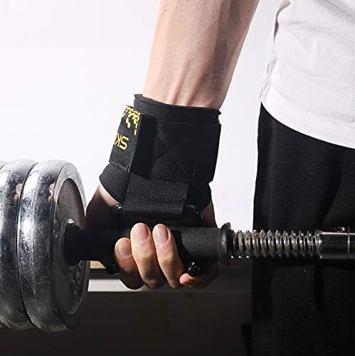 SKDK Cotton Hard Pull Wrist Lifting Straps Grips Band-Deadlift Straps with Neoprene Cushioned Wrist Padded and Anti-Skid Silicone - for Weightlifting, Bodybuilding, Xfit, Strength Training