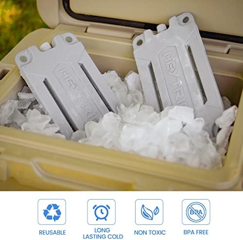 Heytrip Ice Packs for Cooler (4-Pack) with Links - Large - 10 x 5 Inch - Reusable Long Lasting (21F) - Freezer Packs for Cooler Bag, Lunch Bags, Cooler Backpacks