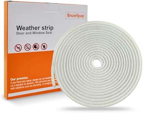 39.4FT Brush Weather Stripping, Neat Pile Self Adhesive Seal Strip for Windows and Door, Weatherstrip for Soundproofing, Windproof, Dustproof, Stronger Stickiness, 0.35'' Wide x 0.35'' Thick, White