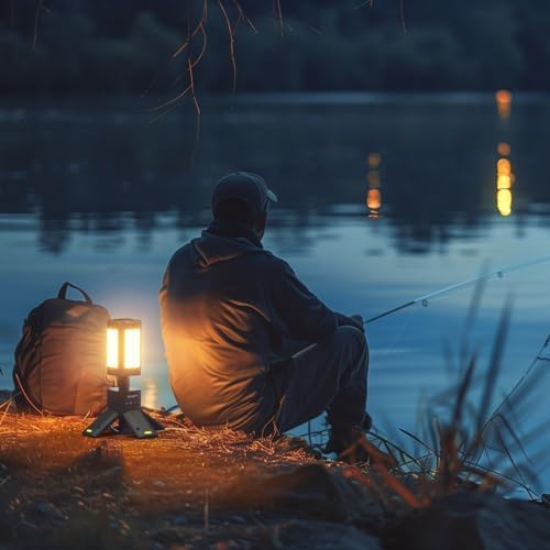 BougeRV Camping Light, Telescopic Rechargeable Camping Lantern, 13400mAh Rotatable Electric Outdoor Lamp, IPX5 Waterproof, Portable Light for Camping, Hiking, Power Outage, Adventure, Emergency Use