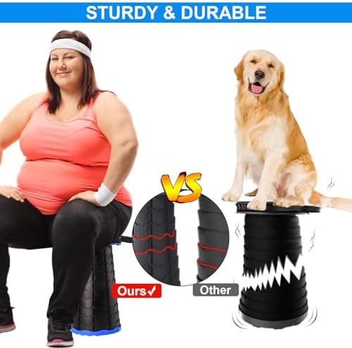 Upgraded Foldable Stool Thickened, Portable Collapsible Stool, Camping Chairs for Hiking Tours, BBQ, Parties, Outdoor Activities (Blue)