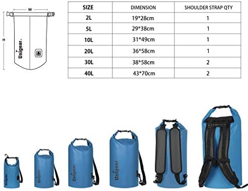 Unigear Dry Bag Waterproof, 2L/5L/10L/20L/30L/40L Floating and Lightweight Bags for Kayaking, Boating, Fishing, Swimming and Camping with Waterproof Phone Case