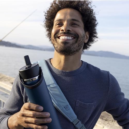 HYDRO FLASK Wide Mouth vacuum insulated stainless steel water bottle with leakproof closeable straw lid for cold water drinks, sports, travel, car and school