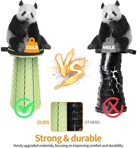 ALEVMOOM Upgraded Telescoping Collapsible Stool with Cushion, Folding Stool with Printing Portable Retractable Foldable Seat Max Load 550lbs for Adults Camping Fishing Outdoor (Daisy)