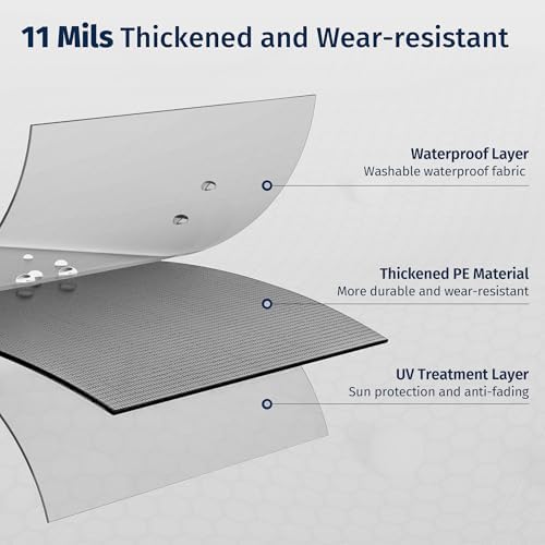EAST OAK Waterproof Tarps for Outdoors as Tent Floor Mat for EAST OAK Screen House & Pop-Up Tent 12 x 12 FT, 11 Mils Thick, Multipurpose Protective Tarps, Tarp Waterproof, Sun Protection, 147" x 170"