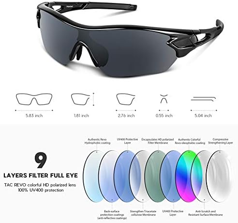 BEACOOL Polarized Sports Sunglasses for Men Women Youth Baseball Cycling Running Driving Fishing Golf Motorcycle TAC Glasses