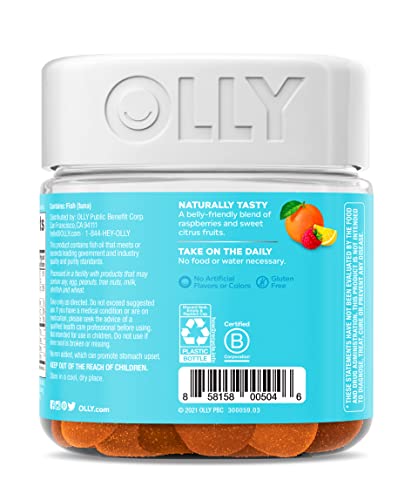 Olly The Essential Prenatal Gummy Multivitamin, 30 Day Supply ( Gummies), Sweet, Folic Acid, Vitamin D, Omega 3 DHA, Chewable Supplement, White Citrus, 60 Count (Pack of 1)