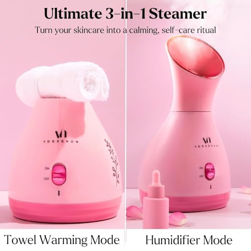 Facial Steamer Spa Kit with Complimentary 17 Skin Care Tools | Face Steamer for Facial Deep Cleaning with Towel Warmer & Humidifier Mode| Self Care Spa Gifts for Women, Mothers Day Gifts for Mom