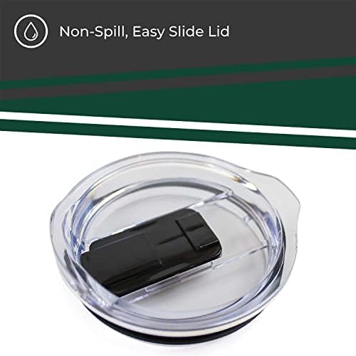 Campus Colors College Stainless Steel, Double Walled, Vacuum Insulated, Reusable Collegiate Tumbler with Slider-Top Lid for Travel, Sports, and Coffee, 18 oz (Miami Hurricanes - Green)