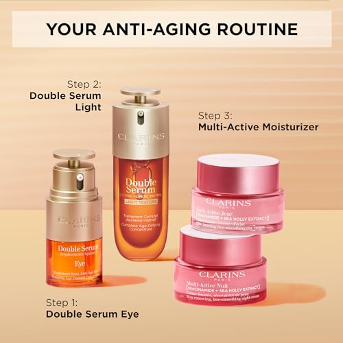 Clarins NEW Double Serum Light | Anti Aging Serum | Visibly Firms, Smoothes, Boosts Radiance and Refines Pores | 24H Hydration | Light Texture | Great for Combination to Oily Skin and Humid Climates