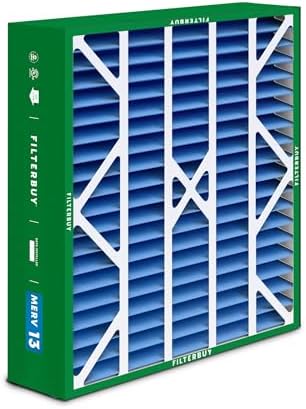 Filterbuy 20x25x6 Air Filter MERV 13 Optimal Defense (2-Pack), Pleated HVAC AC Furnace Air Filters for Aprilaire Space-Gard 201/2200 / 2250 & Lennox (Actual Size: 19.75 x 24.25 x 6.00 Inches)