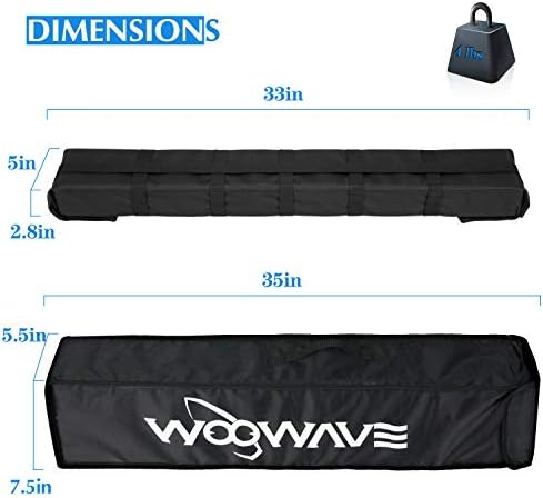 WOOWAVE Premium Kayak Roof Rack Pads Universal Car Soft Roof Rack Kayak Carrier for Canoe/Surfboard/Paddleboard/SUP/Snowboard with Tie Down Straps, Tie Down Rope, Quick Loop Strap and Storage Bag