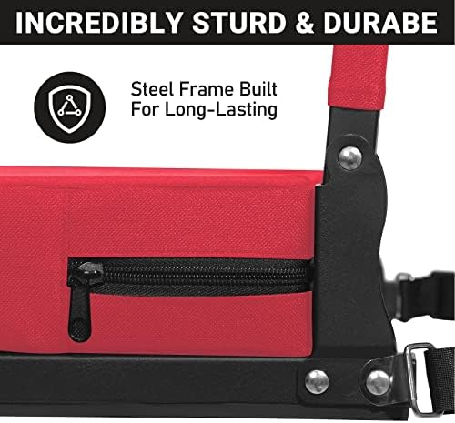 Sheenive Red Stadium Seats for Bleachers with Back Support, Padded Soft Comfy Backs and Cushion, Extremely Large and Portable