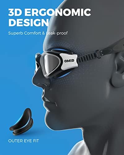 OMID Swim Goggles, P2 Polarized Swimming Goggles for Men Anti-fog Goggles Swimming for Adult Women