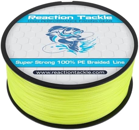 Reaction Tackle Braided Fishing Line - Pro Grade Power Performance for Saltwater or Freshwater Fish - Colored Fishing Line Braid for Extra Visibility