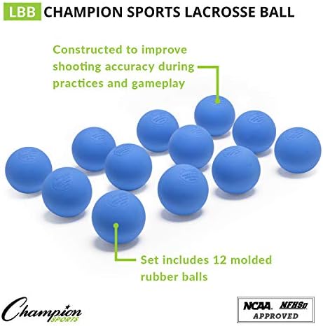 Champion Sports Lacrosse Balls: Official Size Sporting Goods Equipment for Professional, College & Grade School Games, Practices & Recreation - NCAA, NFHS and SEI Certified