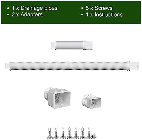 Rain Gutter Downspout Extensions, Downspout Extender for Rainwater Drainage Flexible, Down Spout Drain Extension Pipe and Extendable from 21 to 66 Inches (White)