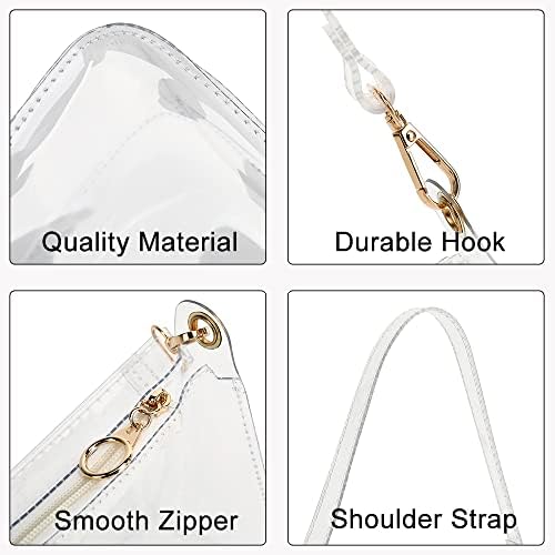 LOXOMU Clear Purse Stadium Approved, Small Crossbody Bag Shoulder Handbag for Women