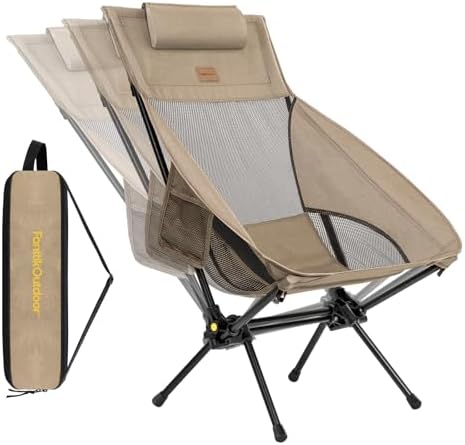 FanttikOutdoor Zeta L8 Max Camping Chair, Portable & Lightweight, Multi-Angle Adjustable, Supports up to 250 lbs, Comfort-Driven Design, High Strength Camping Chair for Travel, Hiking, Fishing (khaki)