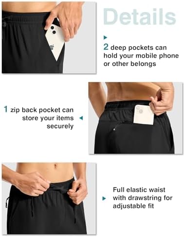 TBMPOY Mens Hiking Pants Lightweight Quick Dry 3 Pockets Travel Fishing Water-Resistant Athletic Workout Sweatpants