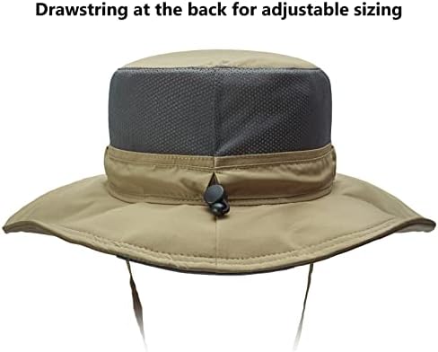 BASSDASH UPF 50+ Sun Fishing Hat Water Resistant with Detachable Neck Flap
