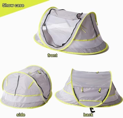 Poray Portable Baby Beach Tent with UPF 50+ Sun Shelter,Mosquito Net and Sunshade, Ideal Pop Up Kids Travel Tent with Carry Bag & 2 Stakes,Outdoor Indoor Play and Sun Protection