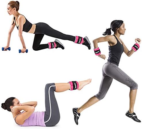 1 Pair 2 3 5 10 Lbs Adjustable Ankle Weights for Women Men Kids, Strength Training Wrist and Ankle Weights Sets for Gym, Fitness Workout, Running, Lifting - Black Grey Pink Blue Purple