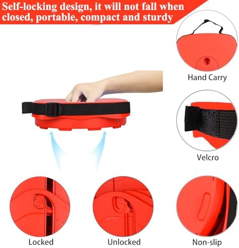 Fishboy Upgraded Square Collapsible Stool, 400lbs Max Weight, Lightweight But Sturdy, Portable Retractable Folding Telescoping Foldable Camping Stool for Adults Outdoor Fishing Hiking Travel BBQ