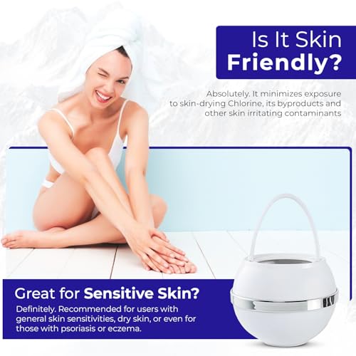 Crystal Quest Bath Ball Water Filter for Bathtub - 3-Stage Filtration, Removes Chlorine, Chloramine & Byproducts, 2,500 Gallons, BPA Free, pH Balanced Water, Fits All Tubs, Easy Install, Built in USA