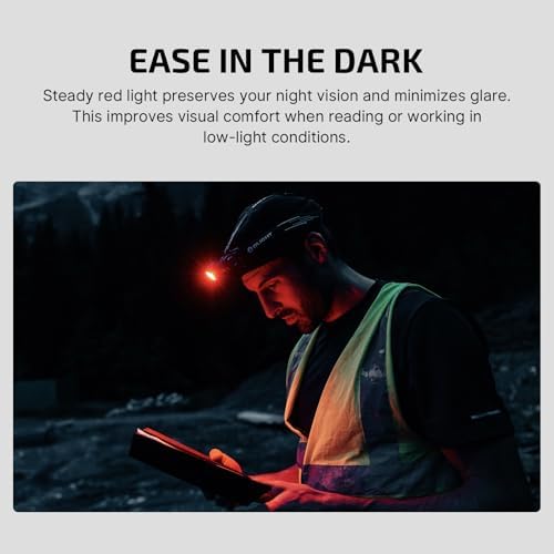 OLIGHT Perun 3 Rechargeable Headlamp Flashlight, 3000 Lumens LED Headlight with Red Light, Waterproof Head Lamp with Headband for Outdoor Camping, Hiking, Working(Orange)